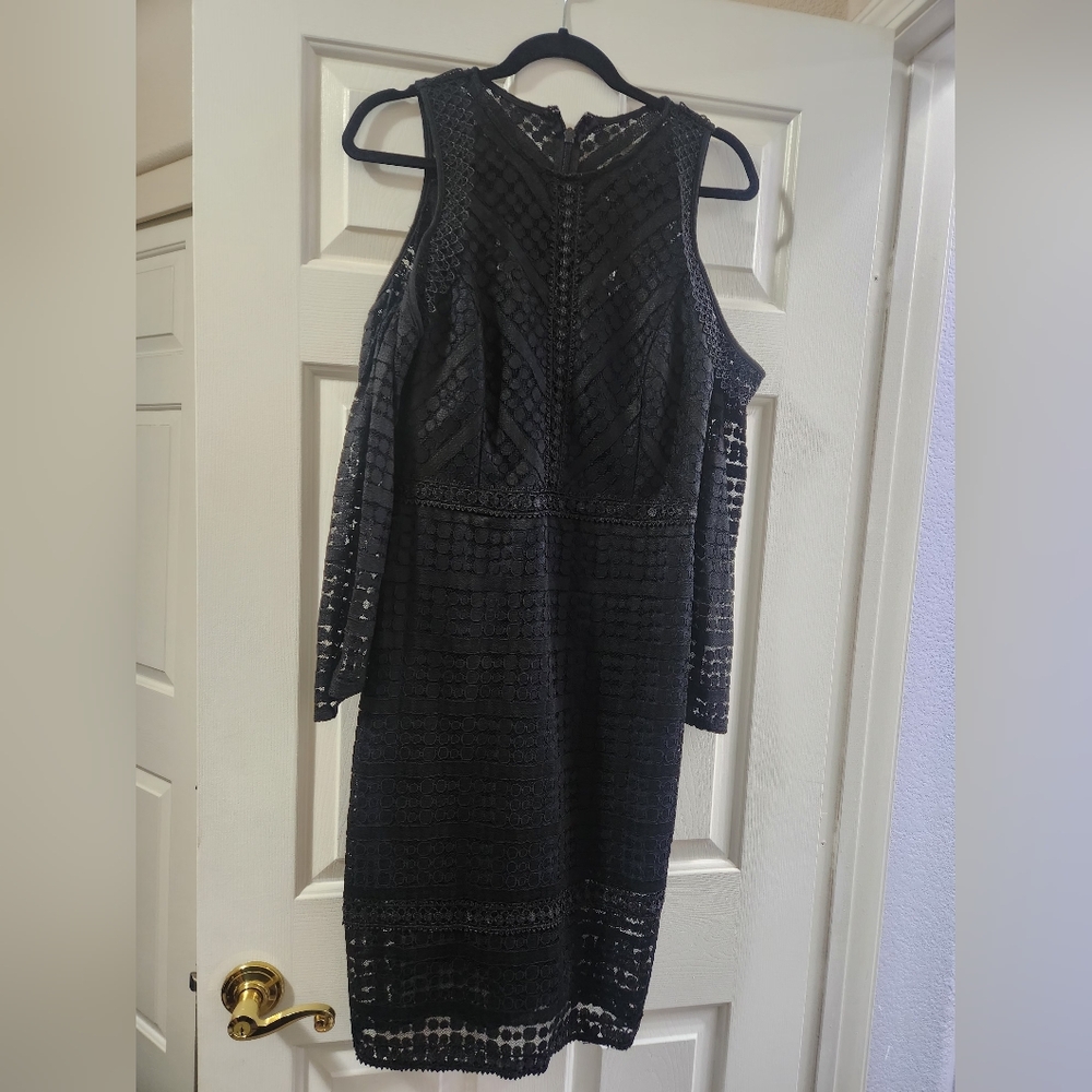 Adelyn Rae Black Halter Sheath Dress